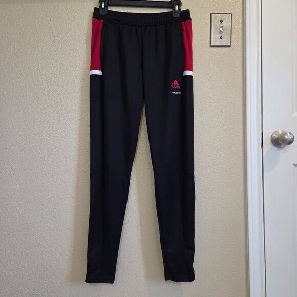 Adidas Womens Black Red Aeroready Football Soccer Training Pants Jogger Sz Small - Picture 1 of 13